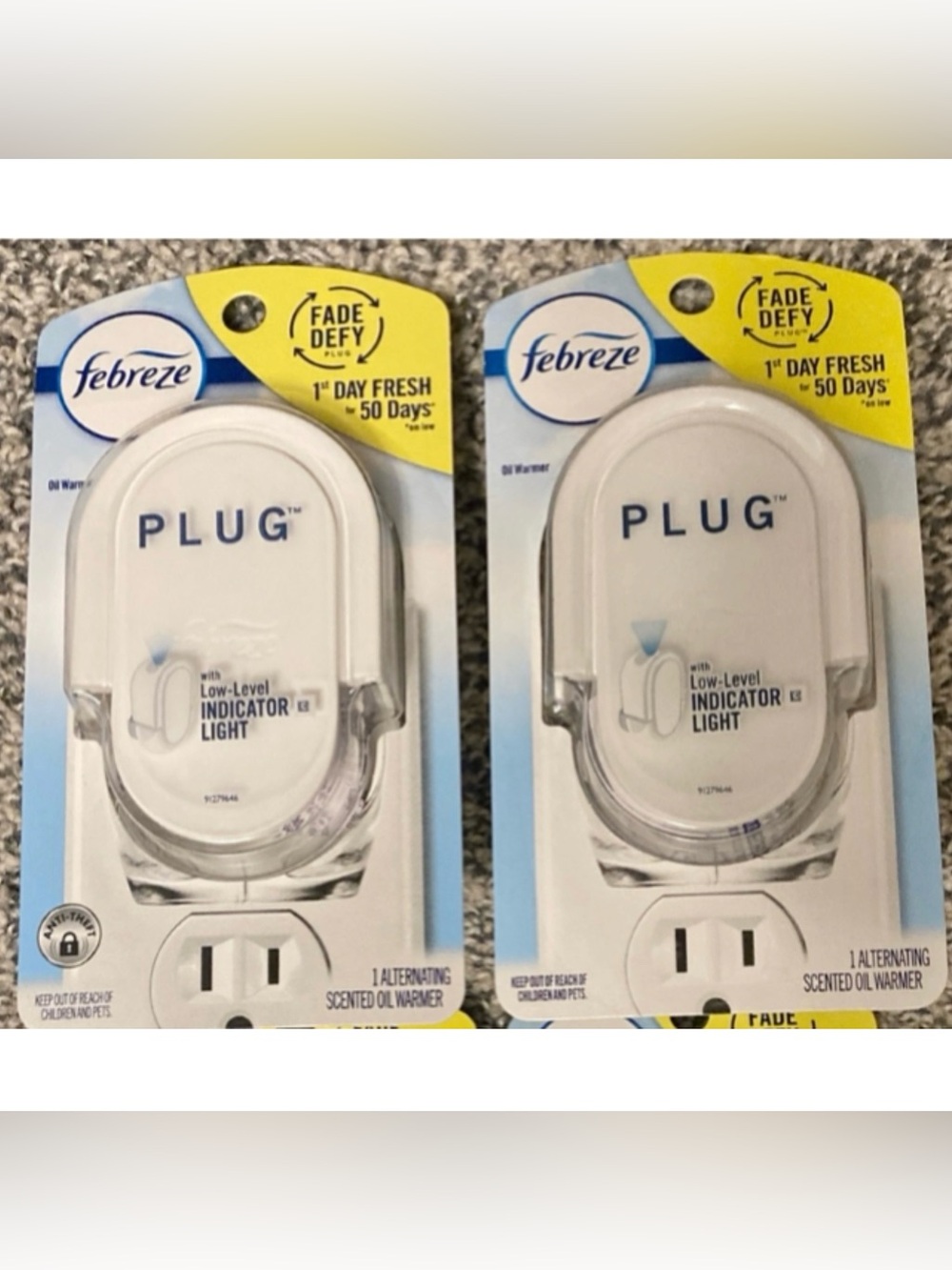 Lot 2 Febreze Plug Ins ONLY Alternating Scented Oil Warmer Air Freshener White